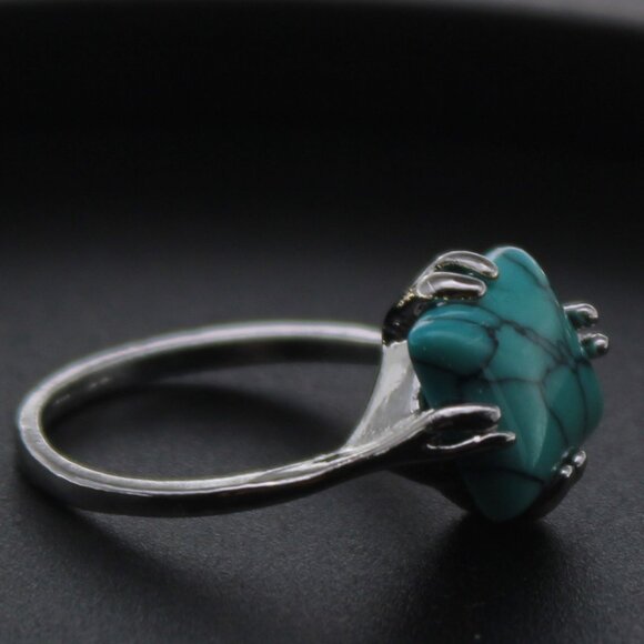 124251-US 8 Rectangle Blue Ring. - Picture 5 of 6